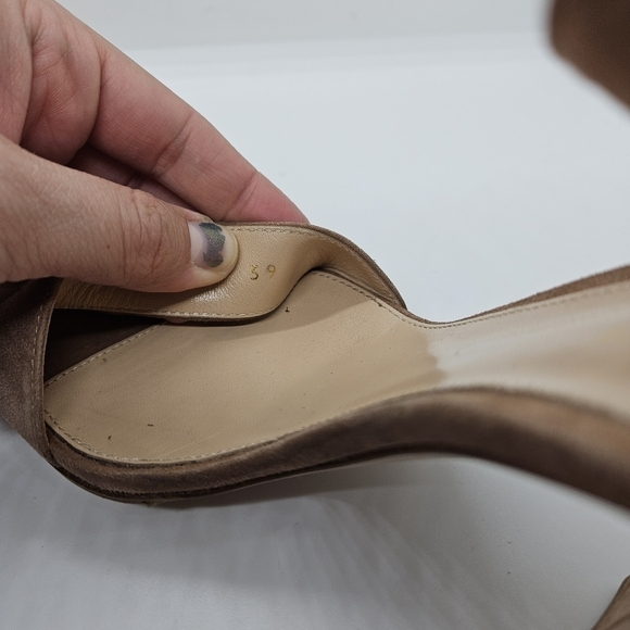 Gianvito Rossi Versilia 100 tan suede ankle strap sandals heels EU 39 - Picture 10 of 14